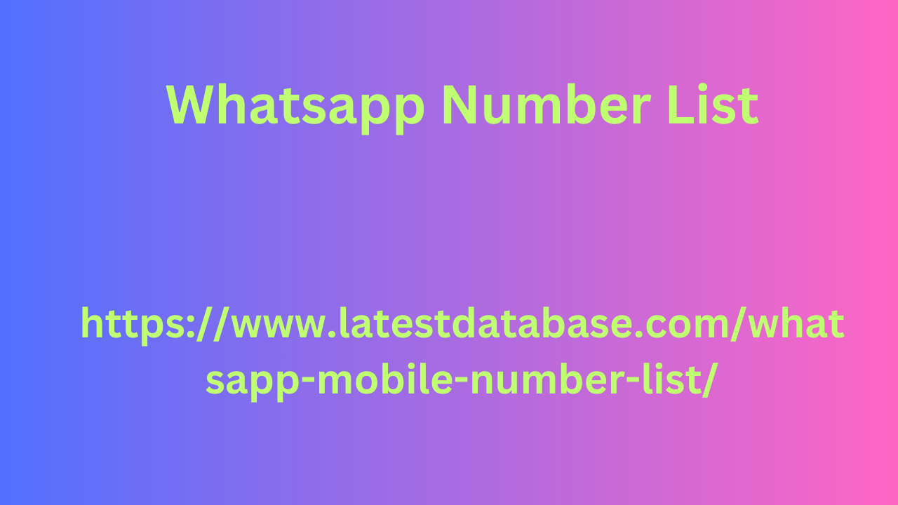 Whatsapp Number List